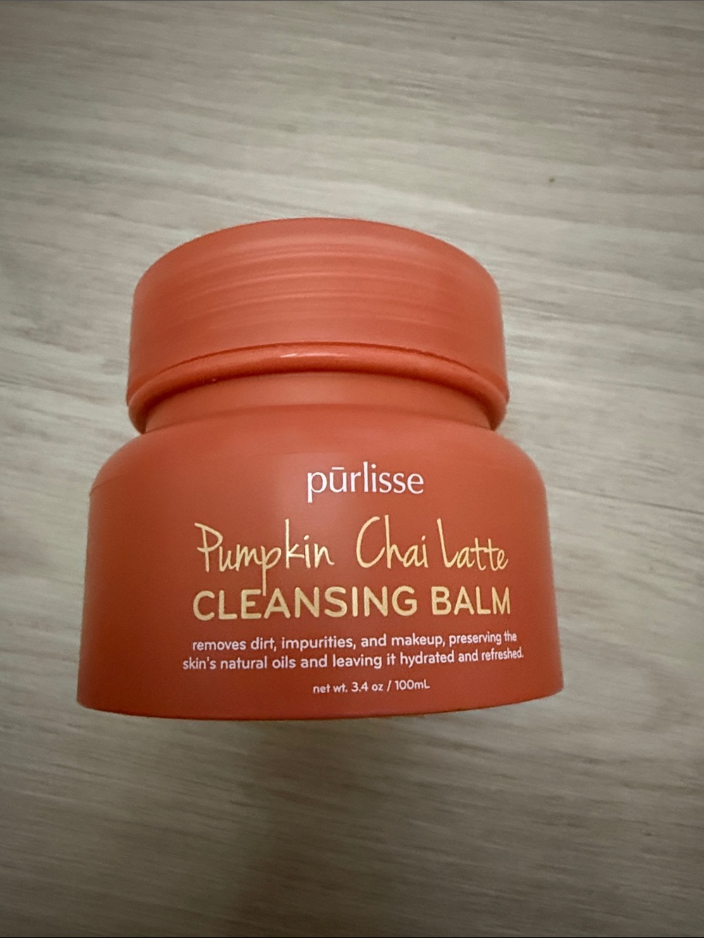 purlisse Pumpkin Chai Latte Cleansing Balm - Coral Orange Jar